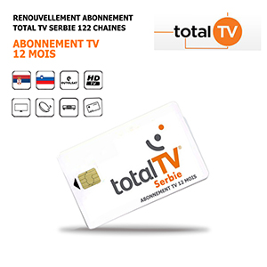 Renouvellement Abonnement Satellite Total Tv 12 Mois, 122 chaînes, Serbes, Slovènes et Serbo-croates